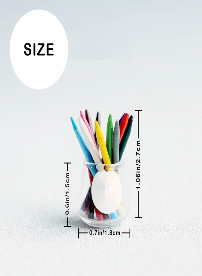 RillyRellow Miniature Dollhouse Colored Crayon Pencil Set with Glass, 1:12 Scale, 13 Count (Pack of 1), Multi-colored, Ideal for Dollhouse Decor, Dioramas, or Desk Decoration - Image 5